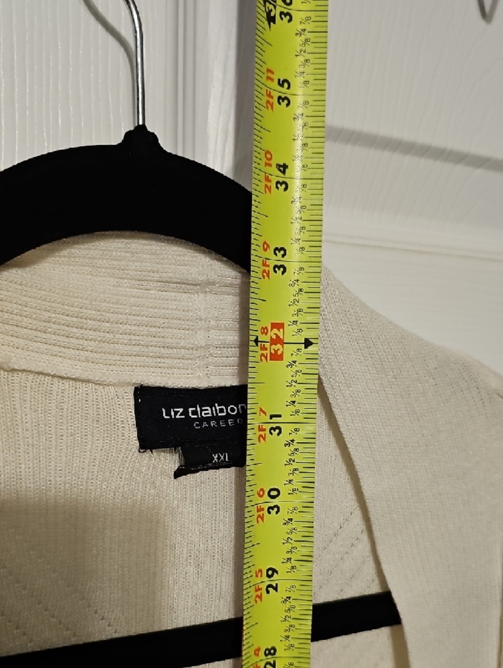 Liz Claiborne Lightweight Cream Open-Front Cardigan - Picture 5 of 6